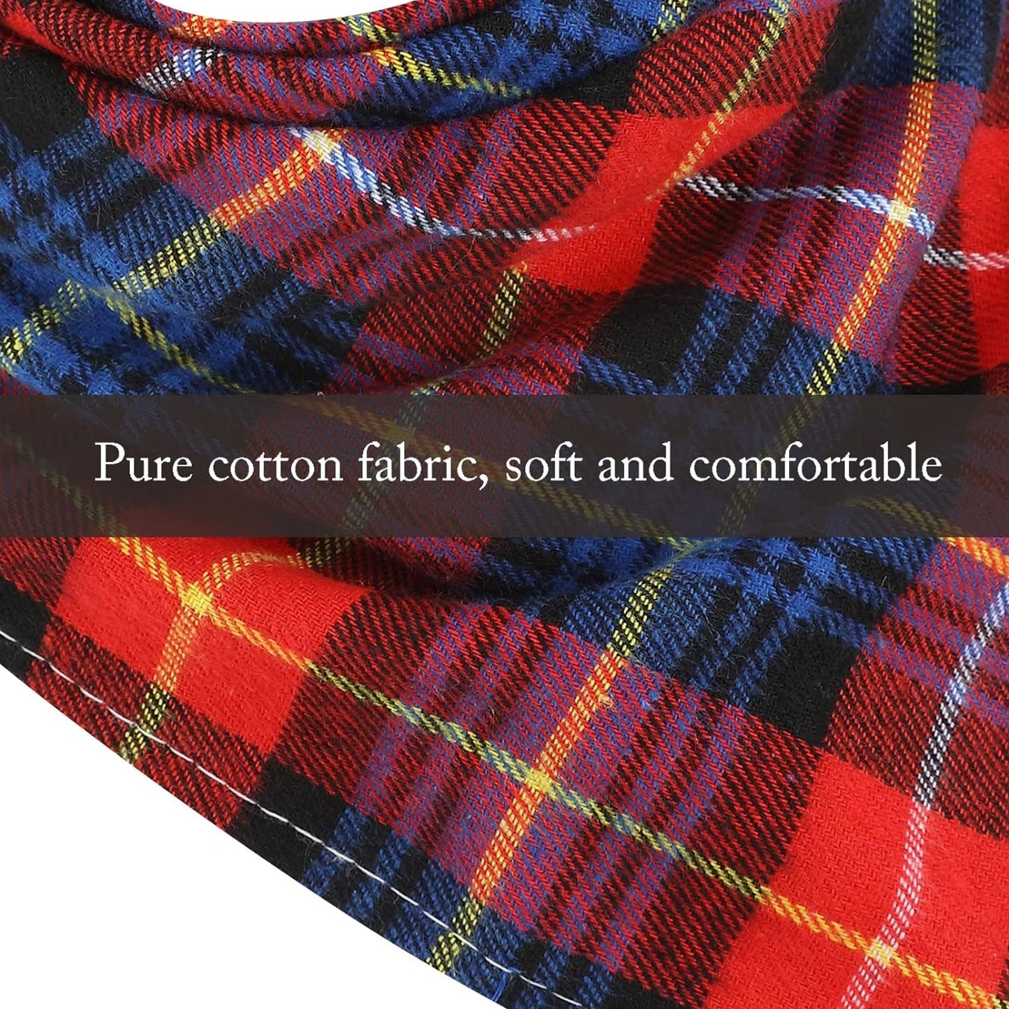 12 Pack Plaid Dog Scarf for Small & Medium Dogs, Soft Christmas Bandanas in Festive Designs - Petopia