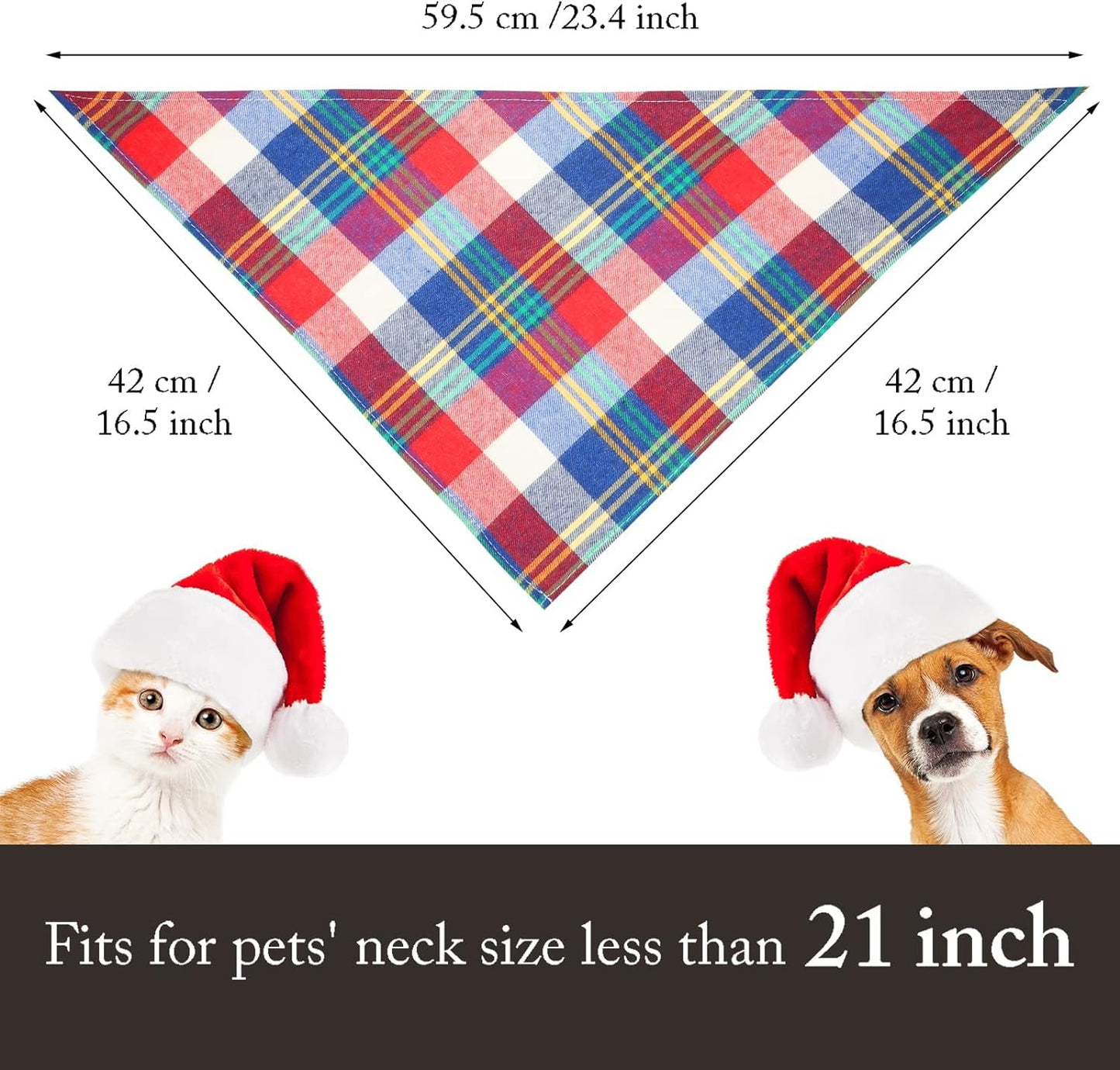 12 Pack Plaid Dog Scarf for Small & Medium Dogs, Soft Christmas Bandanas in Festive Designs - Petopia