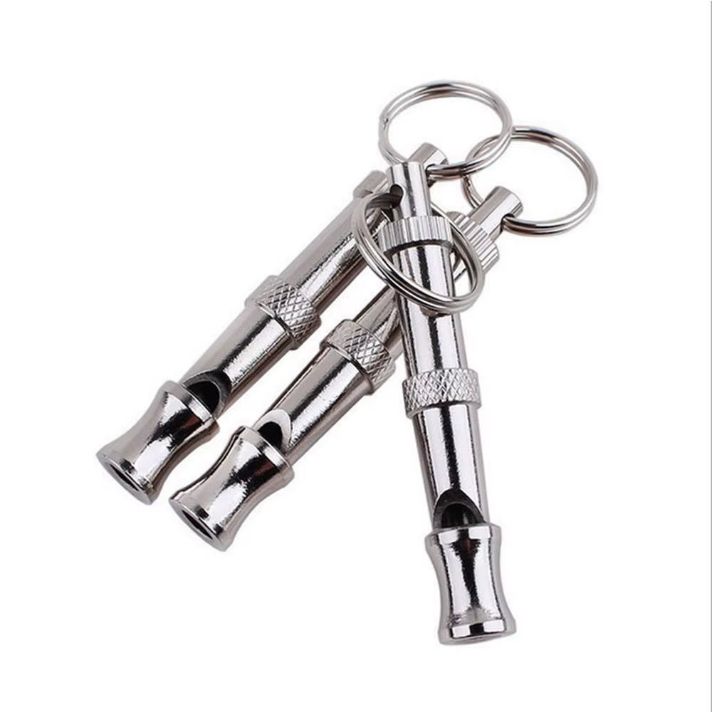 1Pcs Puppy Pet Dog Cat Whistle Two Tone Ultrasonic Flute Stop Barking Ultrasonic Sound Repeller Pets Training Supplies Keychain - Petopia