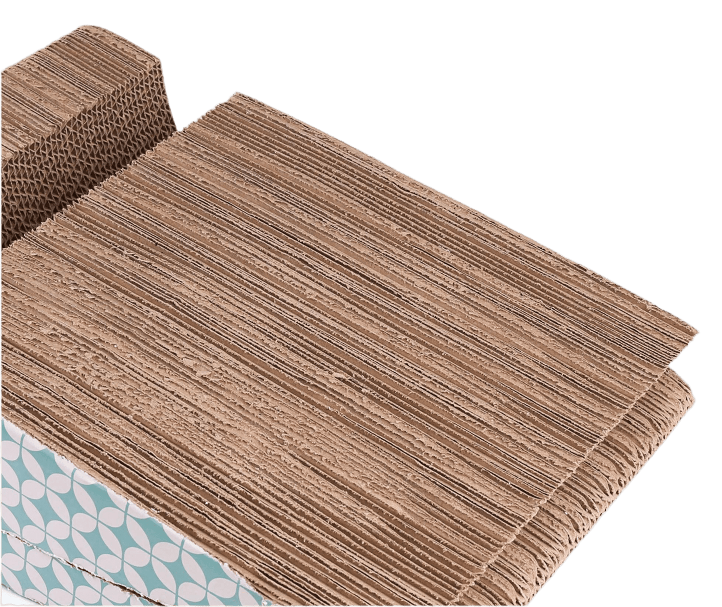 2 - in - 1 Cat Scratcher Cardboard with Catnip & Ball – Removable Corrugated Cat Scratching Pad for Indoor Cats - Petopia