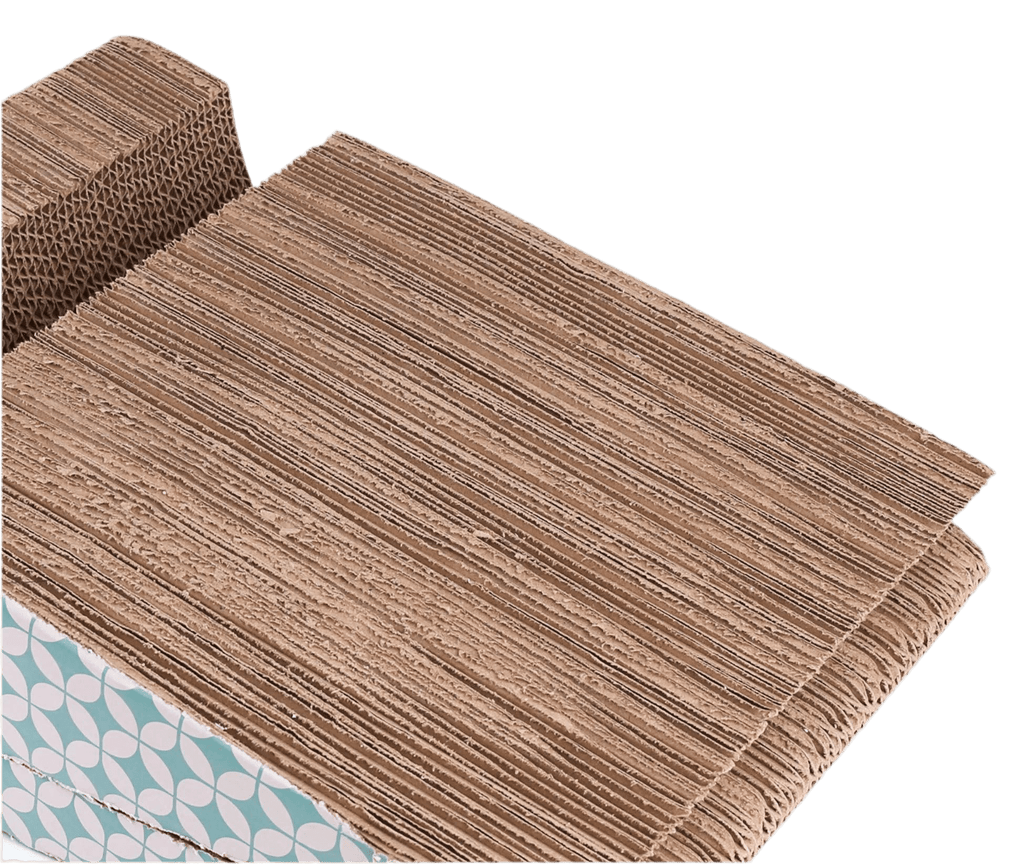2 - in - 1 Cat Scratcher Cardboard with Catnip & Ball – Removable Corrugated Cat Scratching Pad for Indoor Cats - Petopia
