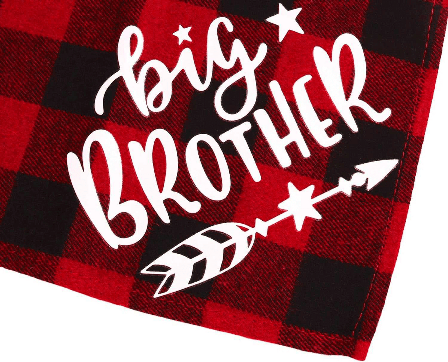 2 - Pack Plaid Dog Bandanas - Big Brother Blue & Red for Gender Reveal & Pregnancy Announcements - Petopia