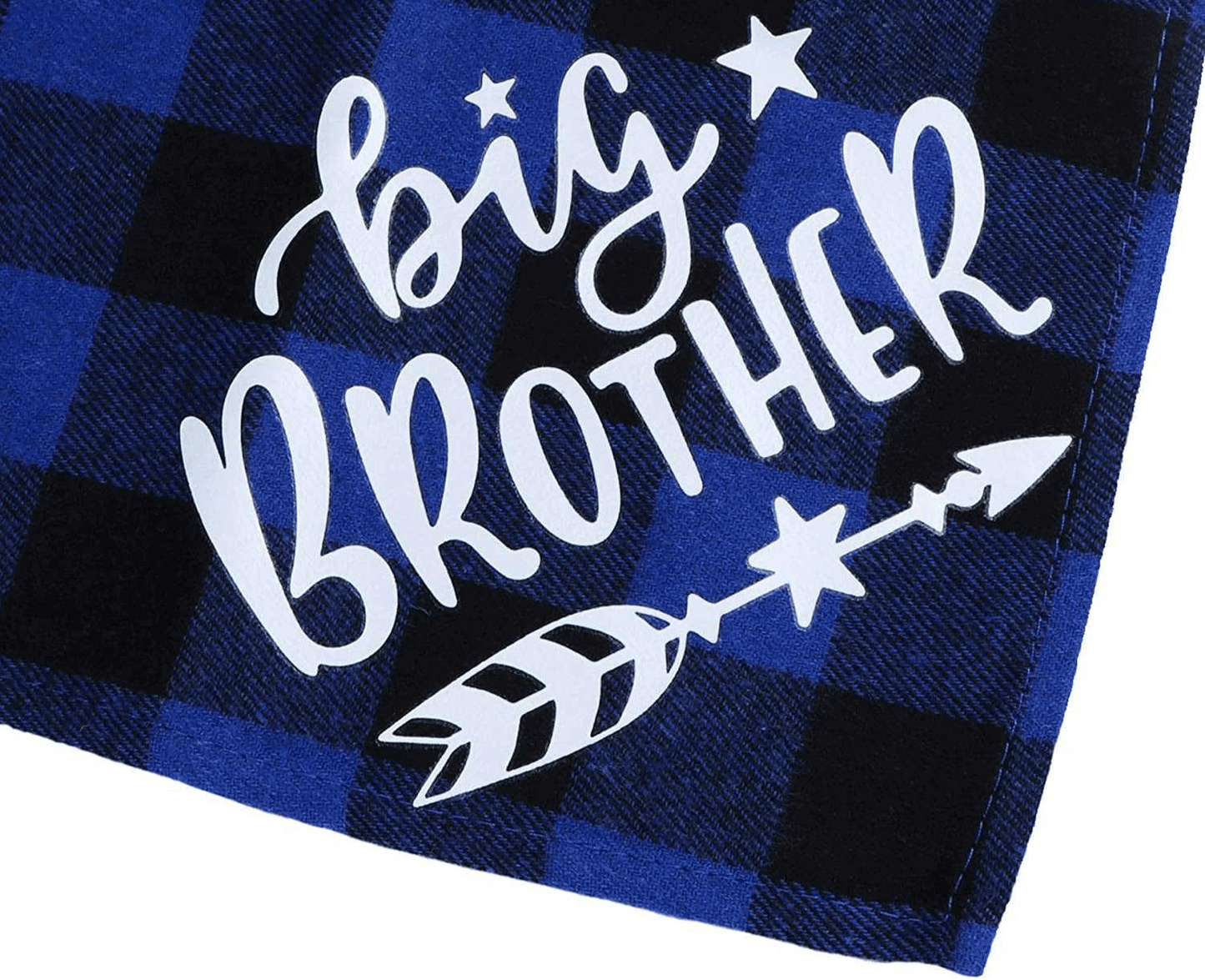 2 - Pack Plaid Dog Bandanas - Big Brother Blue & Red for Gender Reveal & Pregnancy Announcements - Petopia