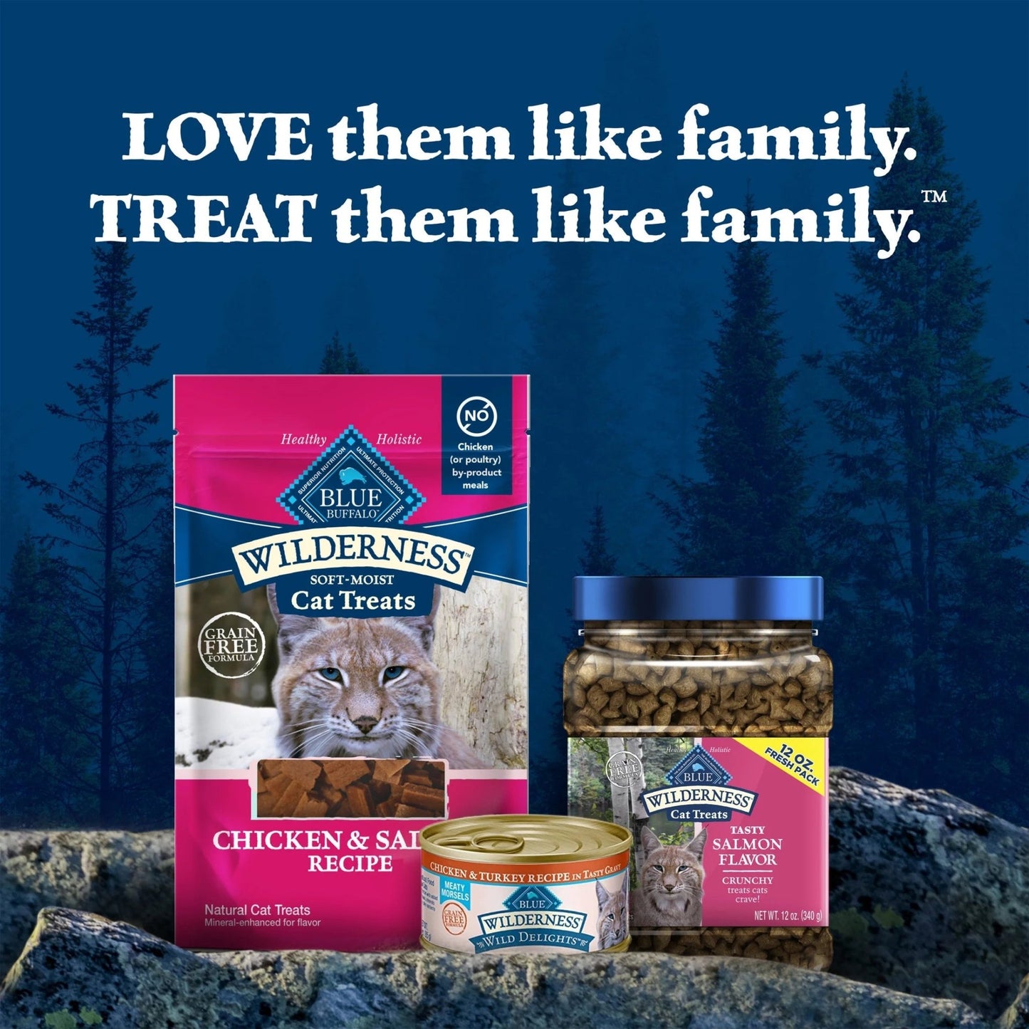 BLUE Wilderness Salmon Cat Treats, Grain - Free Crunchy Snacks, 12 - Oz. Tub for Cats - Petopia