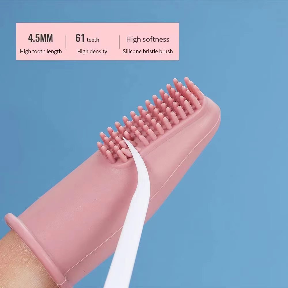 Dog Cat Super Soft Pet Finger Toothbrush Teeth Cleaning Bad Breath Care Nontoxic Silicone Tooth Brush Dog Cat Cleaning Supplies - Petopia