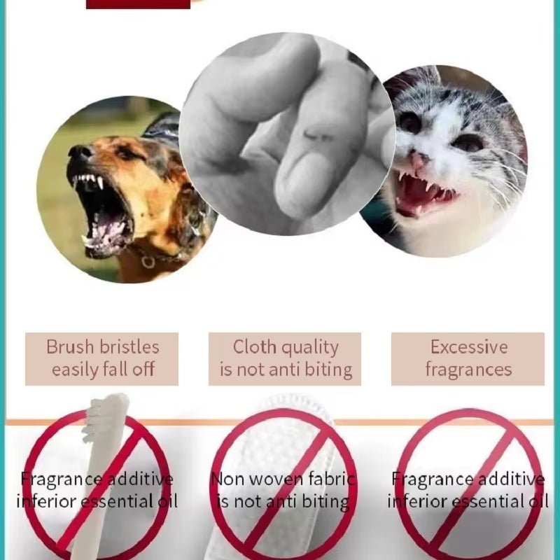 Dog Cat Super Soft Pet Finger Toothbrush Teeth Cleaning Bad Breath Care Nontoxic Silicone Tooth Brush Dog Cat Cleaning Supplies - Petopia