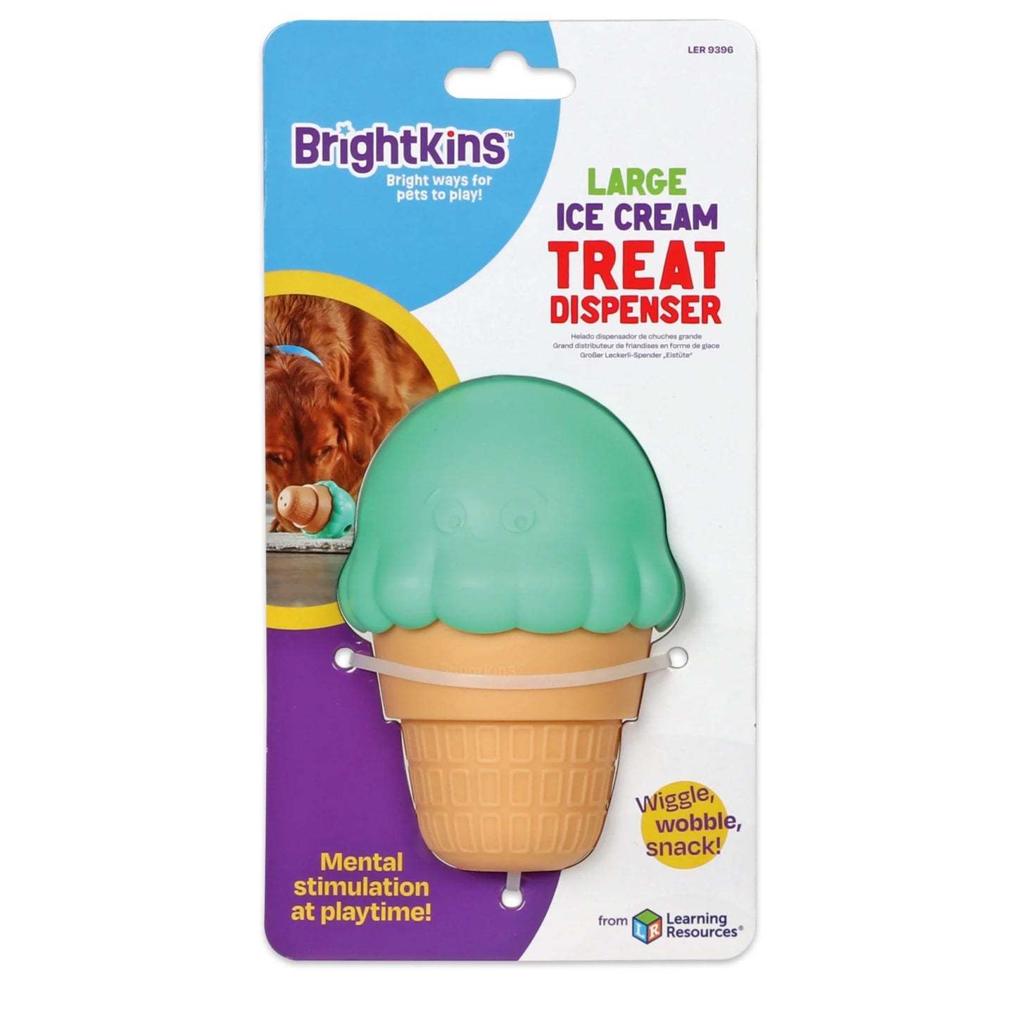Ice Cream Dog Toy Treat Dispenser, Playful Food Puzzle for Interactive Puppy Training & Birthdays - Petopia