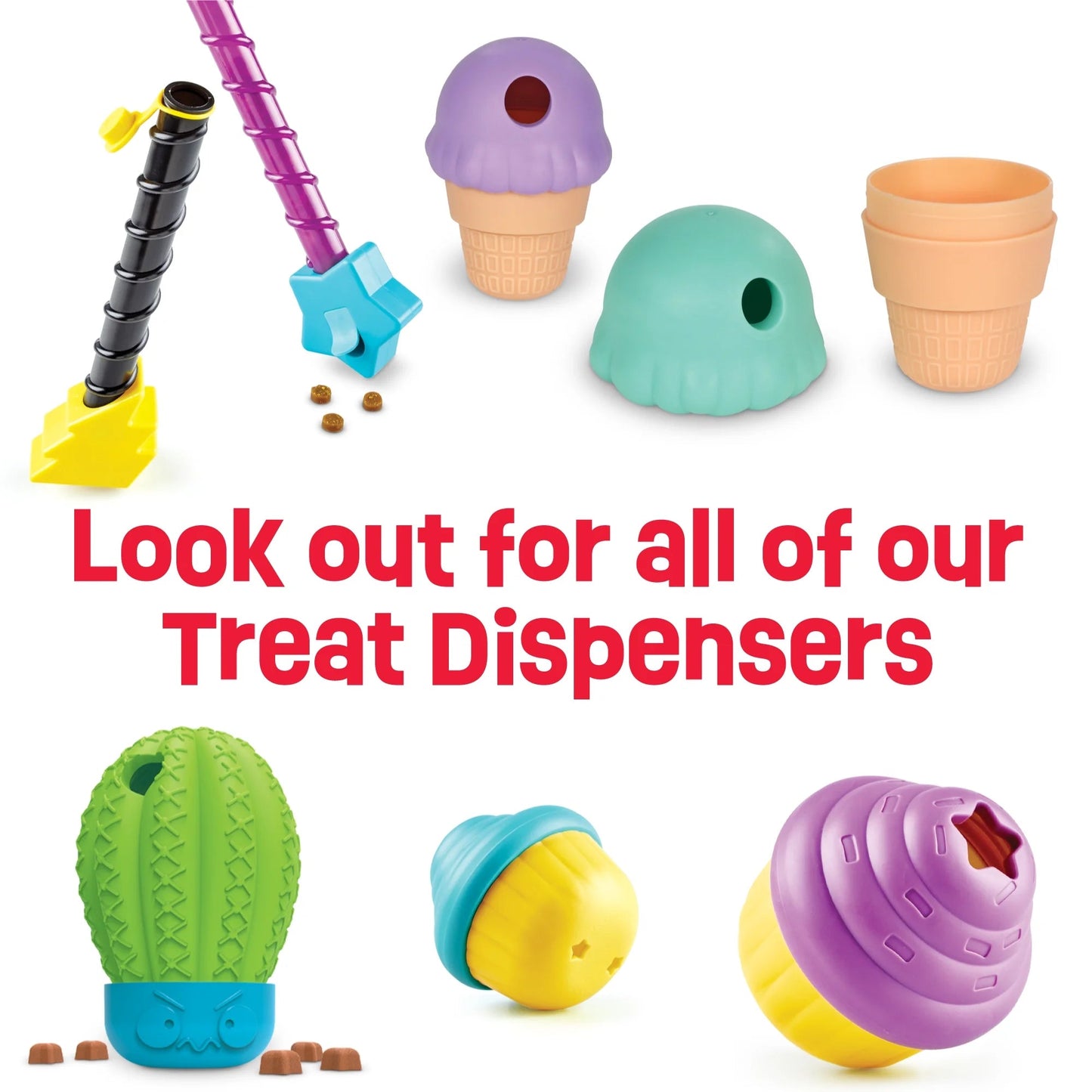 Ice Cream Dog Toy Treat Dispenser, Playful Food Puzzle for Interactive Puppy Training & Birthdays - Petopia