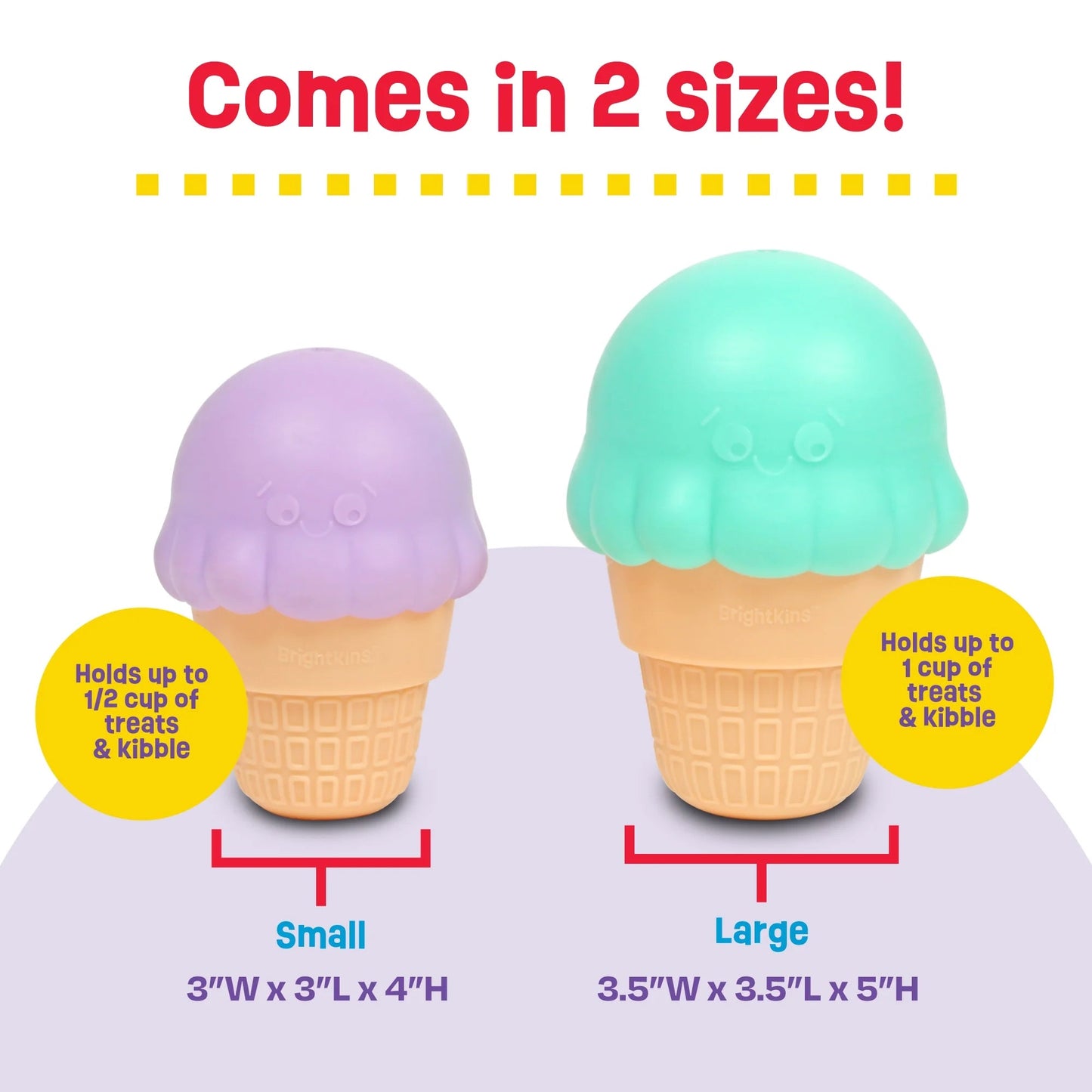 Ice Cream Dog Toy Treat Dispenser, Playful Food Puzzle for Interactive Puppy Training & Birthdays - Petopia
