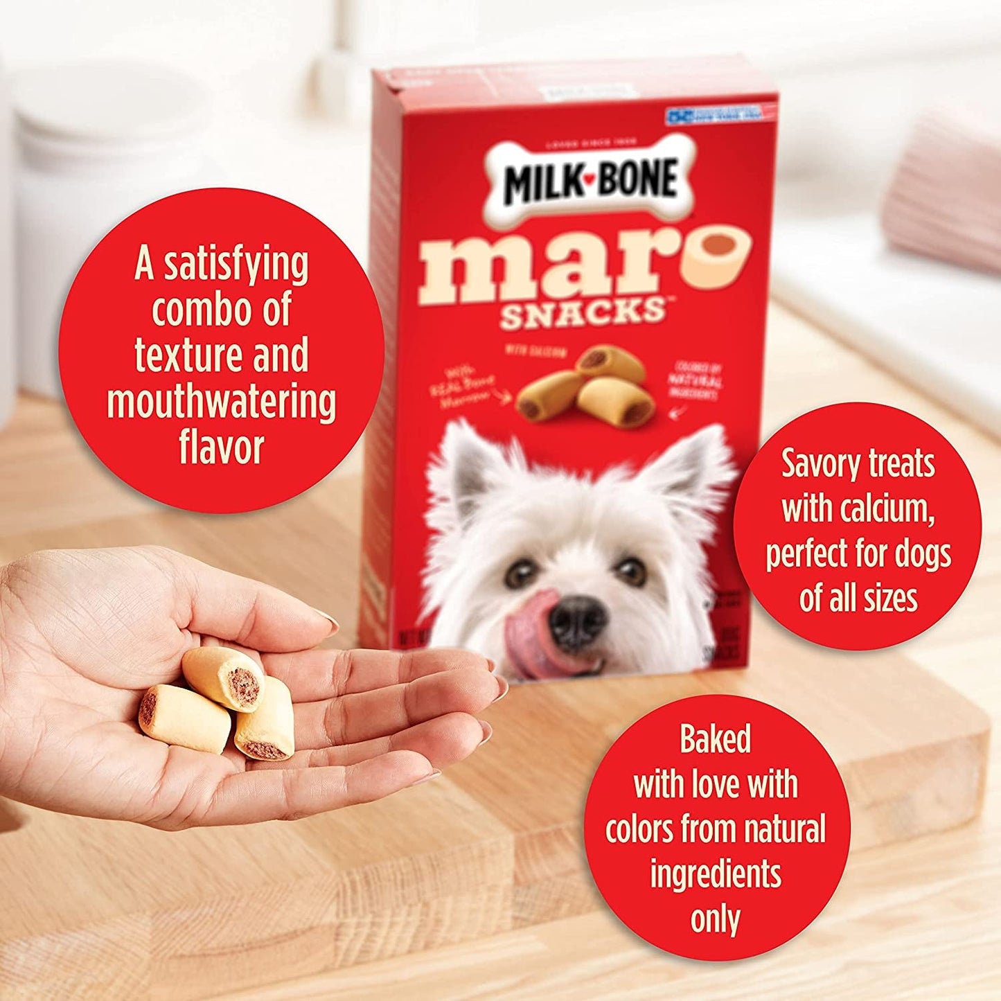 Marosnacks Small Dog Treats with Bone Marrow, 40 Ounce Container - Petopia Company