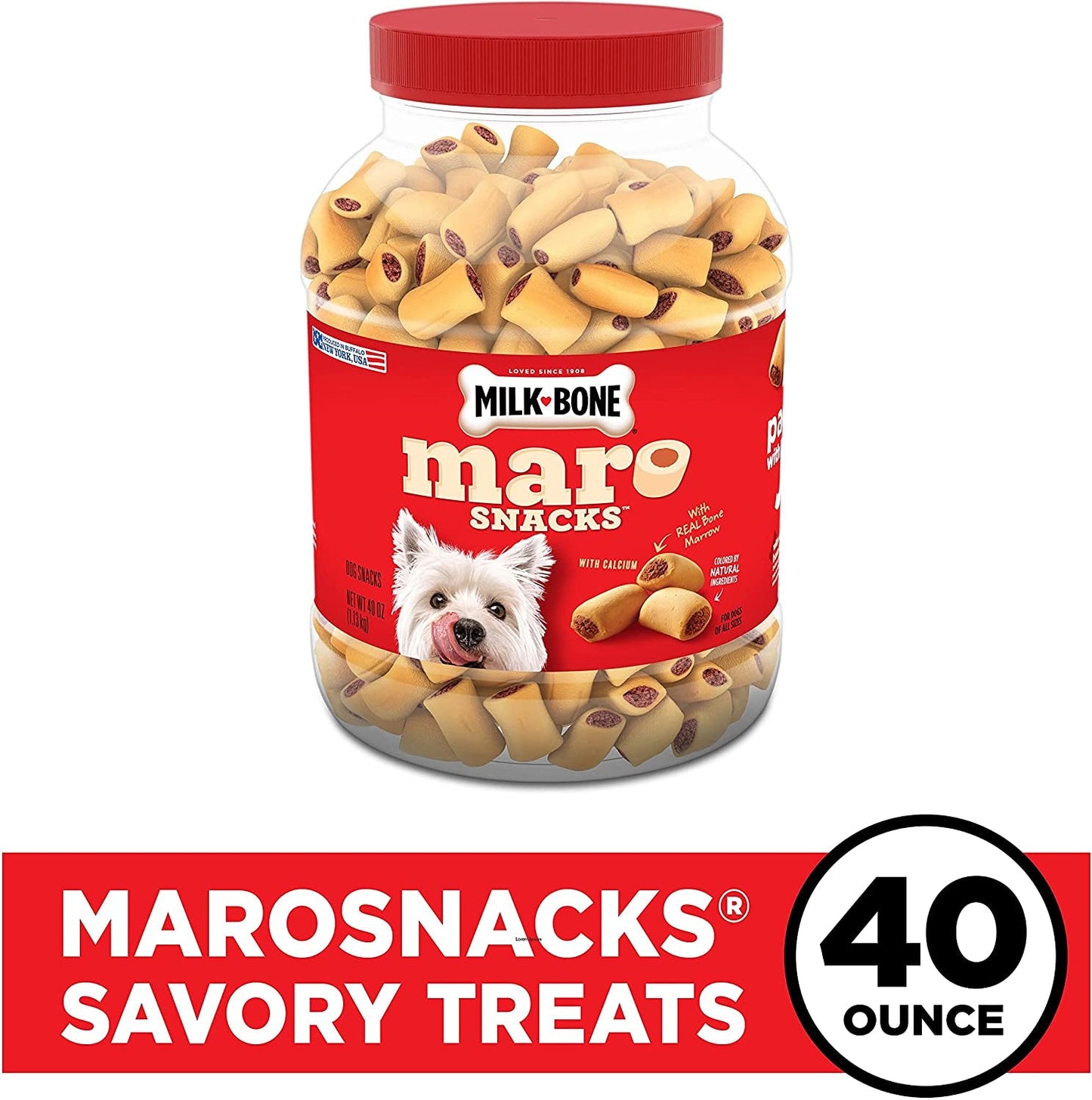 Marosnacks Small Dog Treats with Bone Marrow, 40 Ounce Container - Petopia Company
