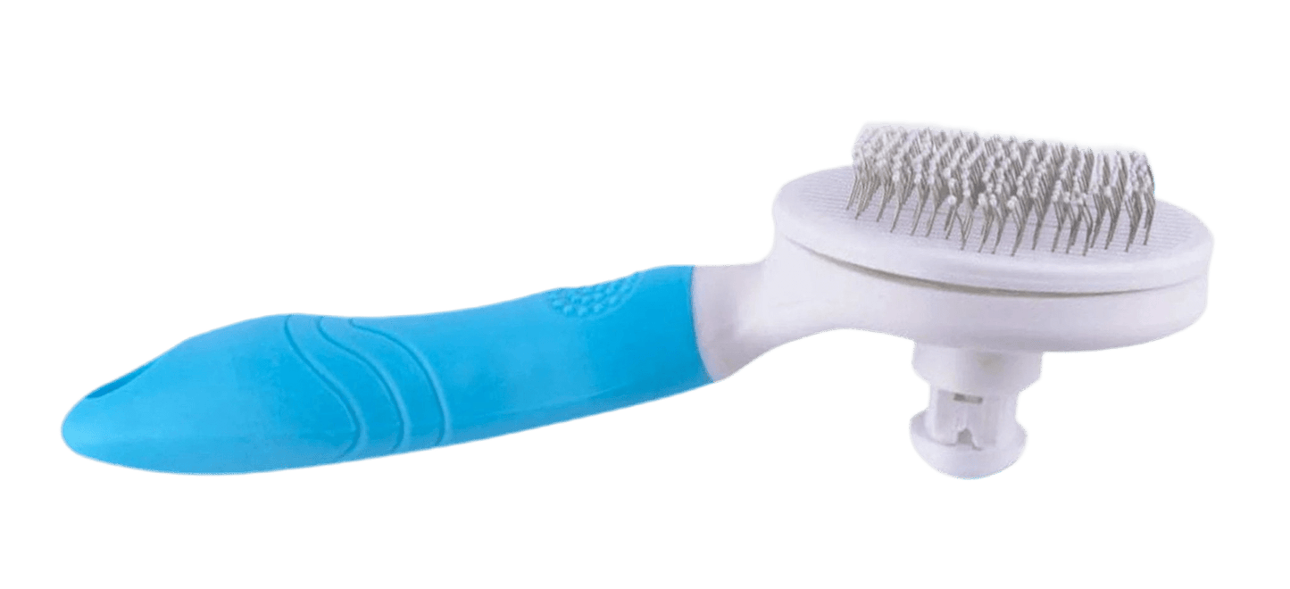 Pet Grooming Brush With One - Click Cleaning, Massage Beads For Easy Hair Removal & Ergonomic Design - Petopia
