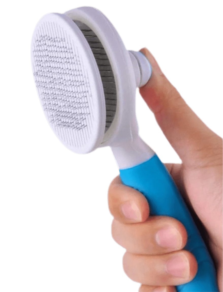 Pet Grooming Brush With One - Click Cleaning, Massage Beads For Easy Hair Removal & Ergonomic Design - Petopia
