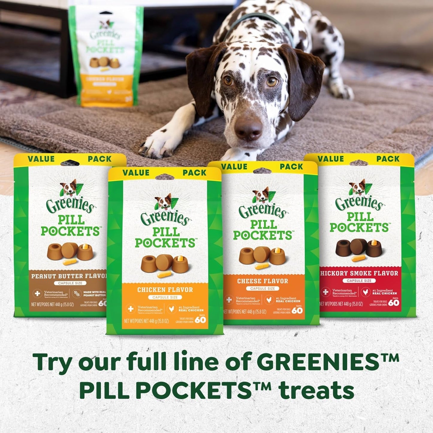 Pill Pockets Large Size Soft Dog Treats for Capsules, with Real Peanut Butter, Made with Natural Ingredients plus Minerals & Trace Nutrients, 15.8 Oz. (60 Count, Pack of 1) - Petopia Company