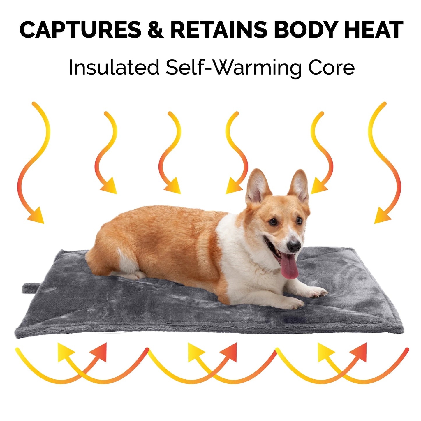 | Thermanap Faux Fur Self - Warming Pet Bed Mat, Gray, Large - Petopia Company