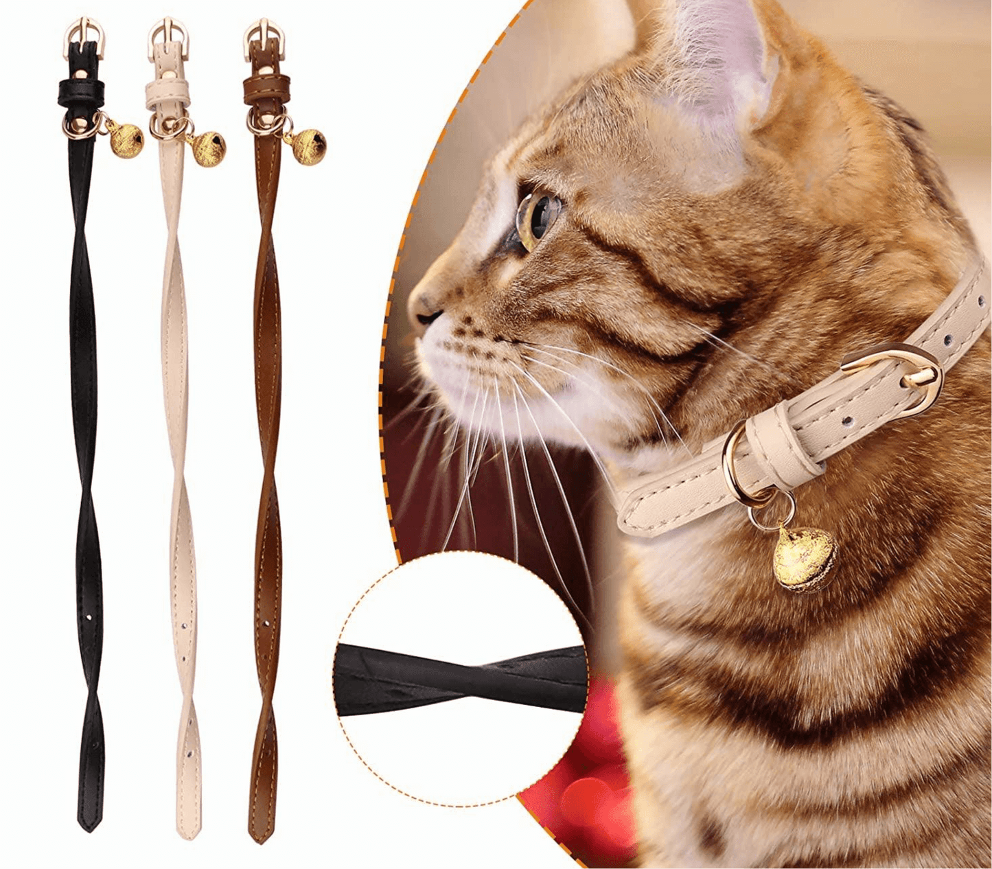 Whisker Wear – Adjustable Comfortable Cat Collar | Breakaway Safety Collar for Cats & Kittens - Petopia