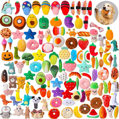 120 Pack Small Squeaky Dog Toys Bulk for Puppy Small Dogs Pets Cute Plush Stu... - Petopia