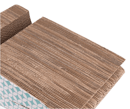 2 - in - 1 Cat Scratcher Cardboard with Catnip & Ball – Removable Corrugated Cat Scratching Pad for Indoor Cats - Petopia