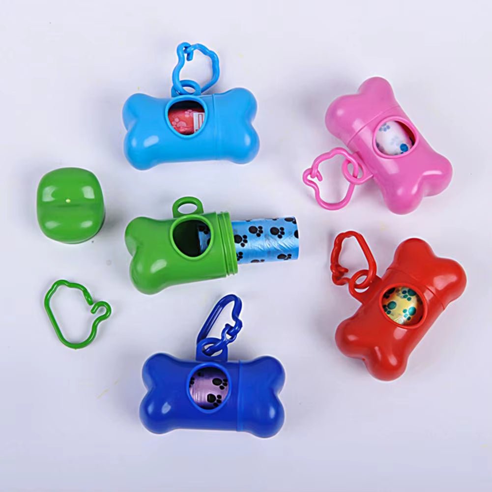 Bone Shape Waste Bag Holder with Plastic Clamp Waste Bag Box Bone Shape Waste Bag Dispenser Convenient Bags Holder Pet Supplies - Petopia