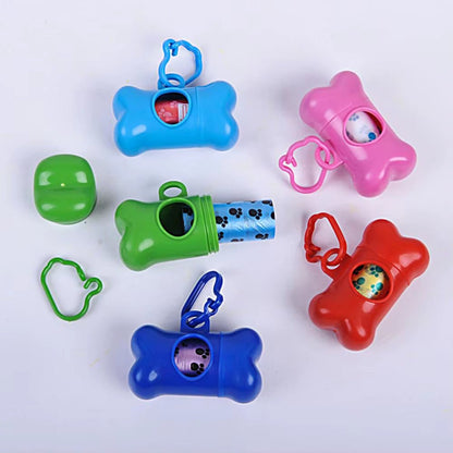 Bone Shape Waste Bag Holder with Plastic Clamp Waste Bag Box Bone Shape Waste Bag Dispenser Convenient Bags Holder Pet Supplies - Petopia