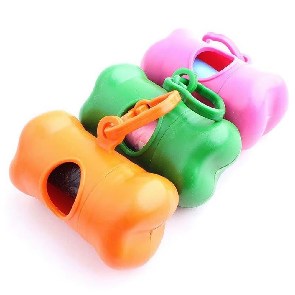 Bone Shape Waste Bag Holder with Plastic Clamp Waste Bag Box Bone Shape Waste Bag Dispenser Convenient Bags Holder Pet Supplies - Petopia