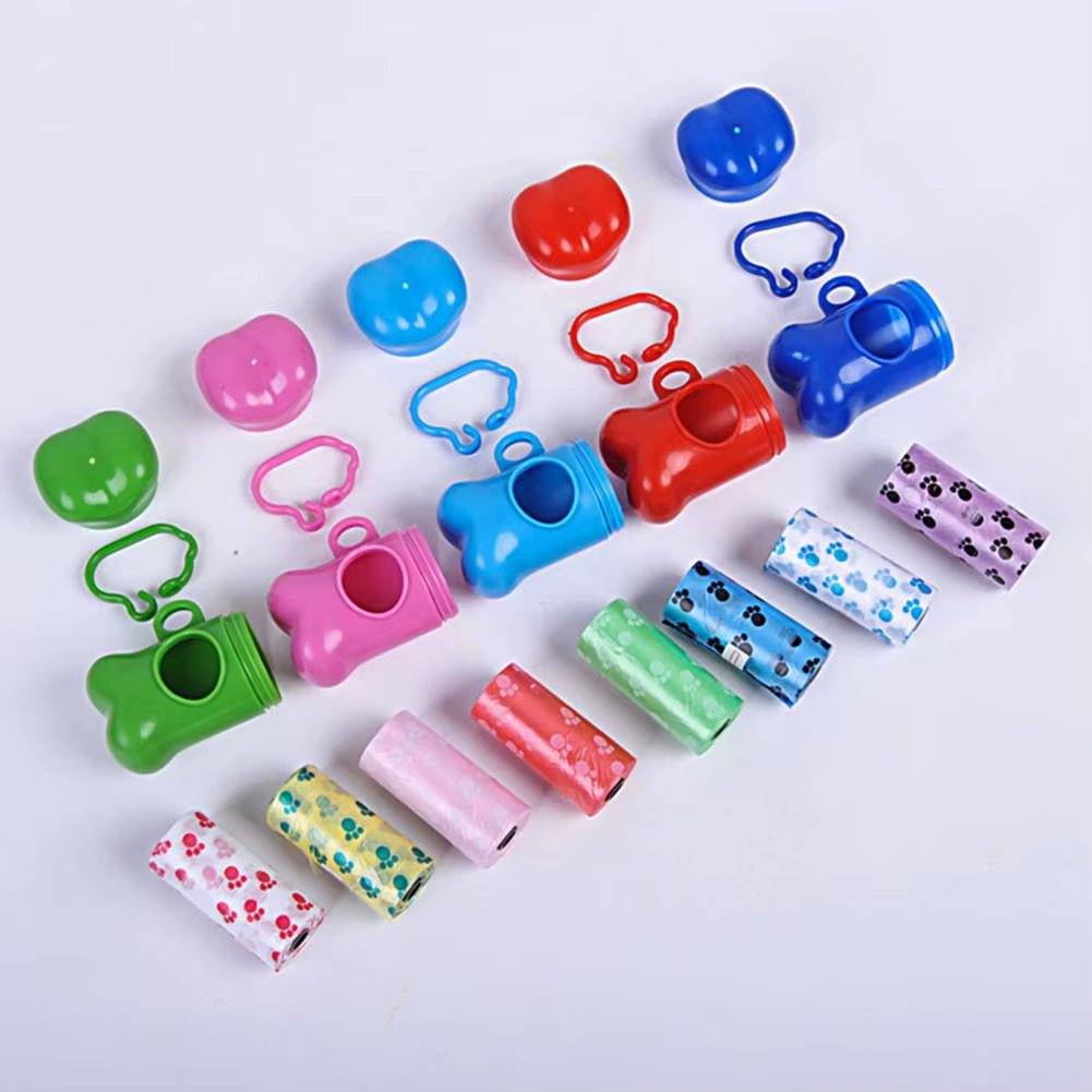 Bone Shape Waste Bag Holder with Plastic Clamp Waste Bag Box Bone Shape Waste Bag Dispenser Convenient Bags Holder Pet Supplies - Petopia