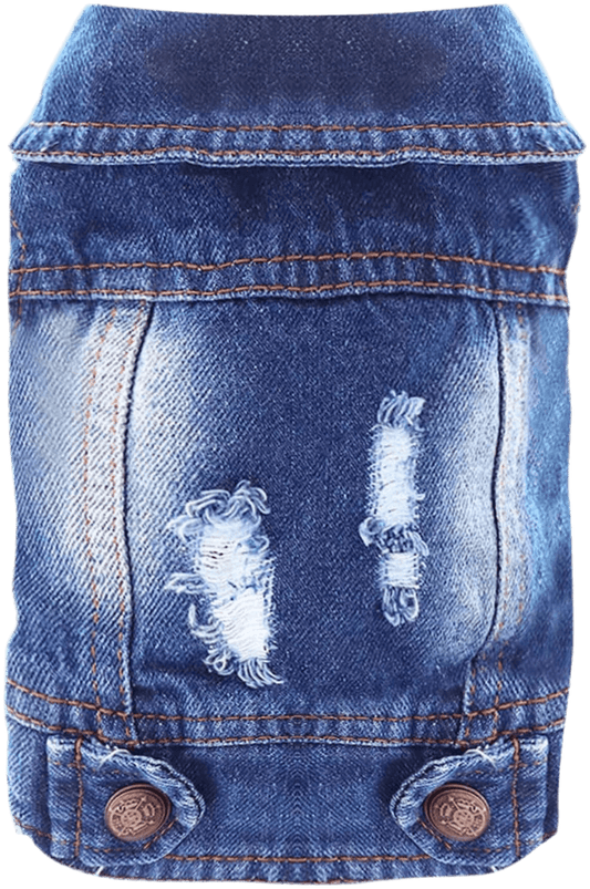 Cool Blue Dog Jean Jacket Small Pet Outfits Dog Clothes for Small Medium Dogs Cats Boys Girls Pet Vest Denim Coats Puppy Shirts Doggy Costume Clothing for Shih Tzu Chihuahua Yorkie Teacup - Petopia