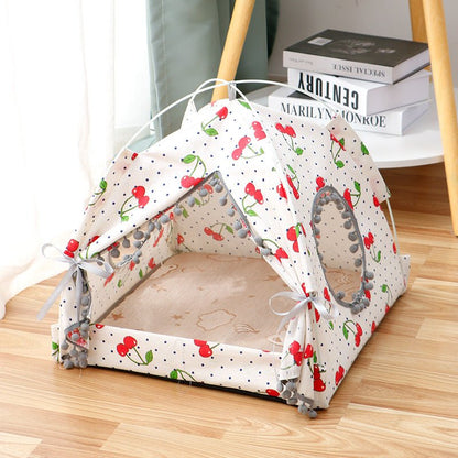 Cozy Cat Bed - Waterproof Pet Haven for Small & Medium Pets in Light/Dark Green - Petopia