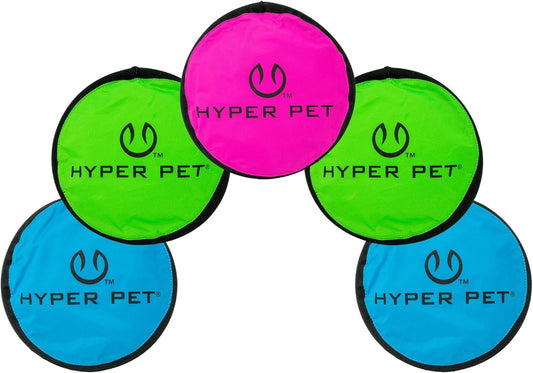Flippy Flopper 9" Flying Disc Soft Dog Toy, Floats in Water & Safe on Teeth, for All Breeds, Pack of 5 (Colors May Vary) - Petopia