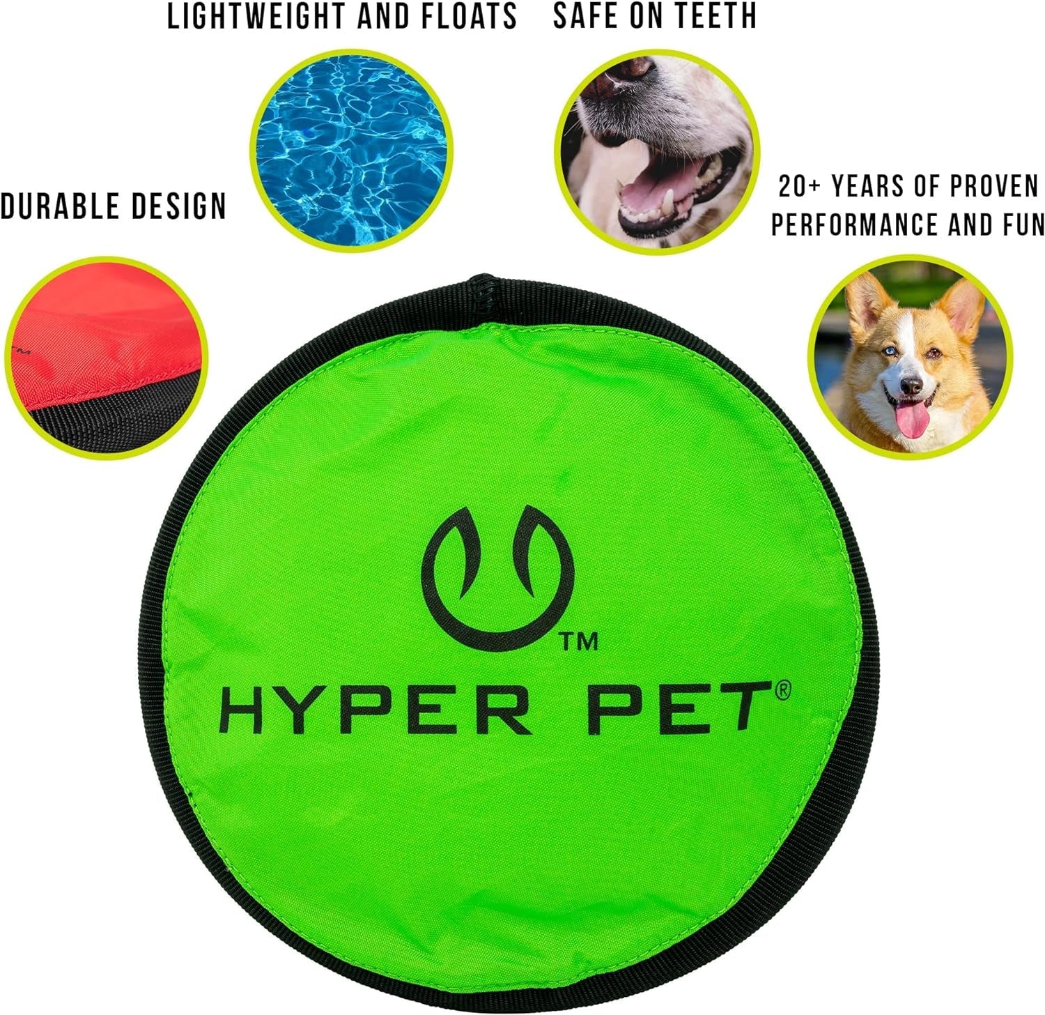 Flippy Flopper 9" Flying Disc Soft Dog Toy, Floats in Water & Safe on Teeth, for All Breeds, Pack of 5 (Colors May Vary) - Petopia