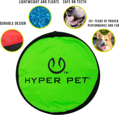 Flippy Flopper 9" Flying Disc Soft Dog Toy, Floats in Water & Safe on Teeth, for All Breeds, Pack of 5 (Colors May Vary) - Petopia