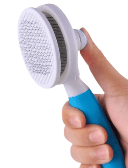 Pet Grooming Brush With One - Click Cleaning, Massage Beads For Easy Hair Removal & Ergonomic Design - Petopia