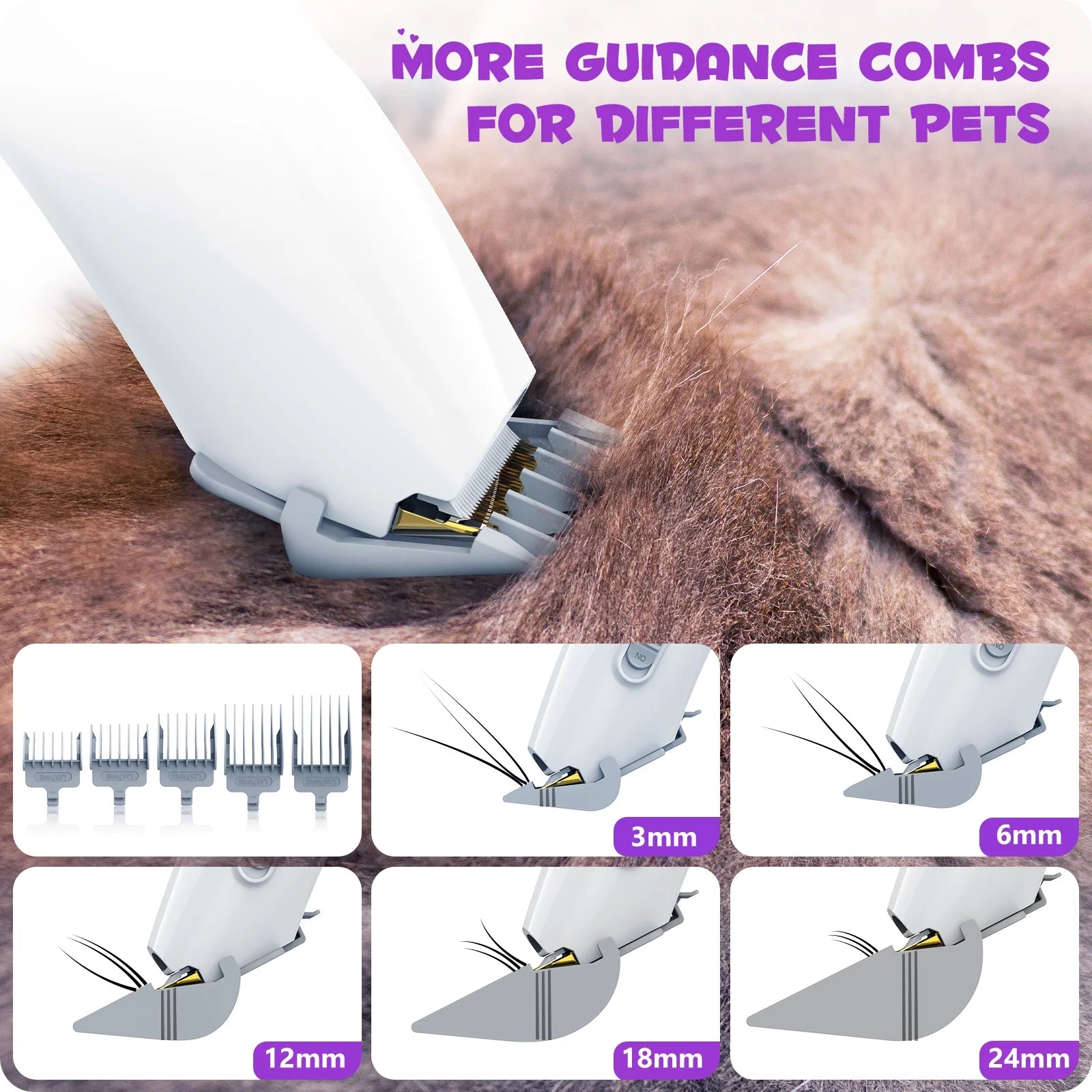 Pet Grooming Kit & Vacuum 99% Pet Hair Suction, 8 Pet Grooming Tools, 6 Nozzles, 1.5L Cup, Storage Bag, Dog Grooming Vacuum with Nail Grinder/Paw Trimmer/Shedding Brush for Dog, Cat, White - Petopia Company