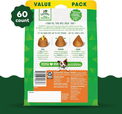 Pill Pockets Large Size Soft Dog Treats for Capsules, Cheese Flavor, Made with Natural Ingredients plus Minerals & Trace Nutrients, 15.8 Oz. (60 Count, Pack of 1) - Petopia Company