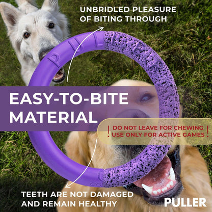 Puller Outdoor Dog Ring Toys Dog Fetch for Large Dogs Standard Size 2 Rings - Petopia