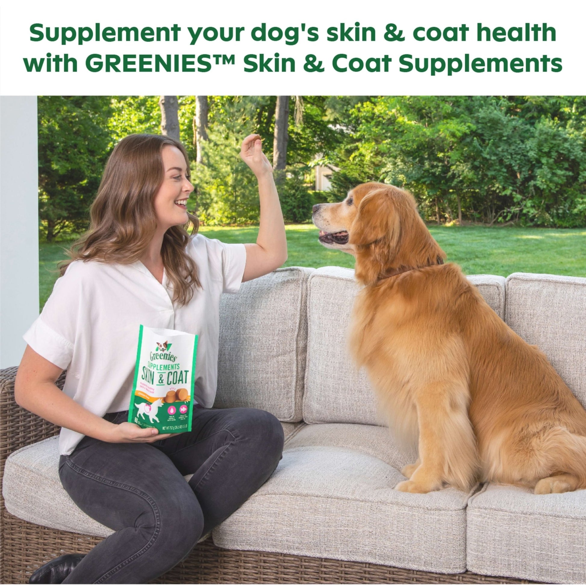 Skin & Coat Supplement Soft Chew for Dogs, Chicken Flavor, 40 Count - Petopia Company