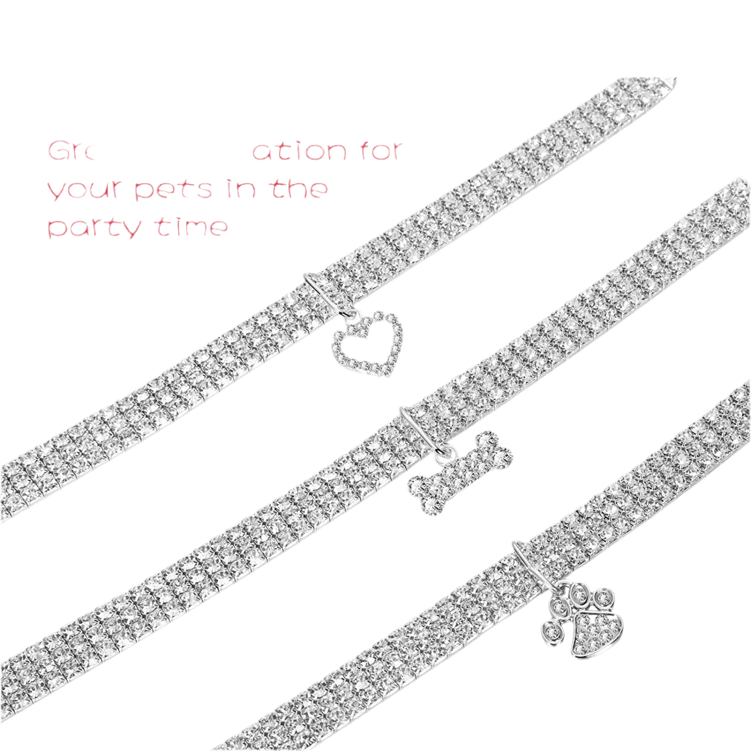 SparklePaws Adjustable Rhinestone Collars - Petopia