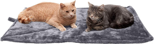 Thermanap Self - Warming Cat Bed for Indoor Cats & Large/Medium Dogs, Washable & Reflects Body Heat - Quilted Faux Fur Reflective Bed Mat - Gray, Large - Petopia Company