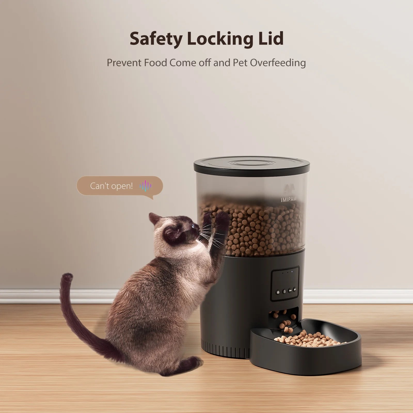 Wifi Automatic Cat Feeders 3L Food Dispenser Timer Smart Pet Feeder with over 180 - Day Battery Life - Petopia Company
